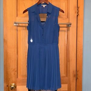 American Eagle Outfitters Sleeveless Pleated Blue Mini Dress Sz S